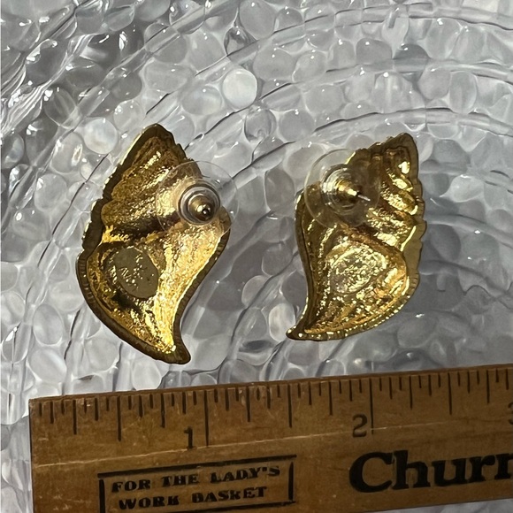 Kenneth Lane KJL For Avon 1989/unworn Conch Seashell Post 4 pierced ear Earrings - Picture 7 of 8